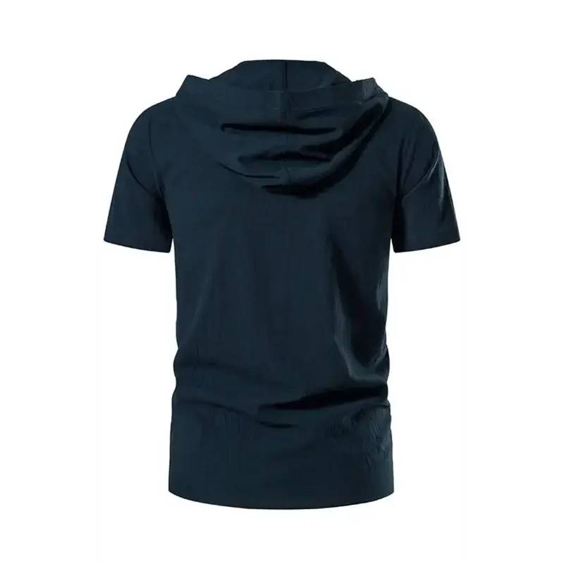 Men's spring/summer fashion solid color hooded short sleeve t-shirt Nexellus