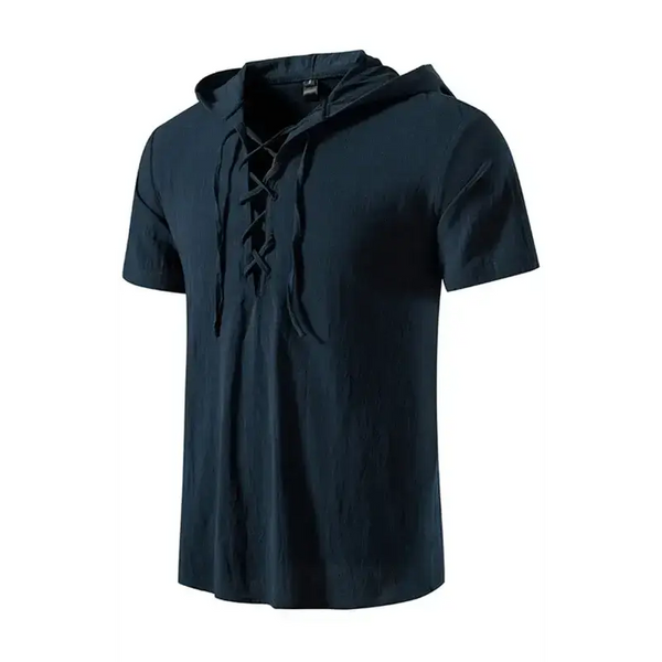 Men's spring/summer fashion solid color hooded short sleeve t-shirt Nexellus