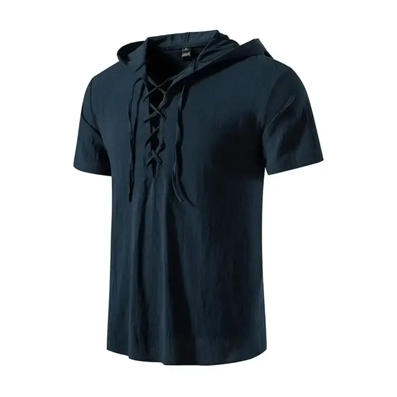 Men's spring/summer fashion solid color hooded short sleeve t-shirt Nexellus