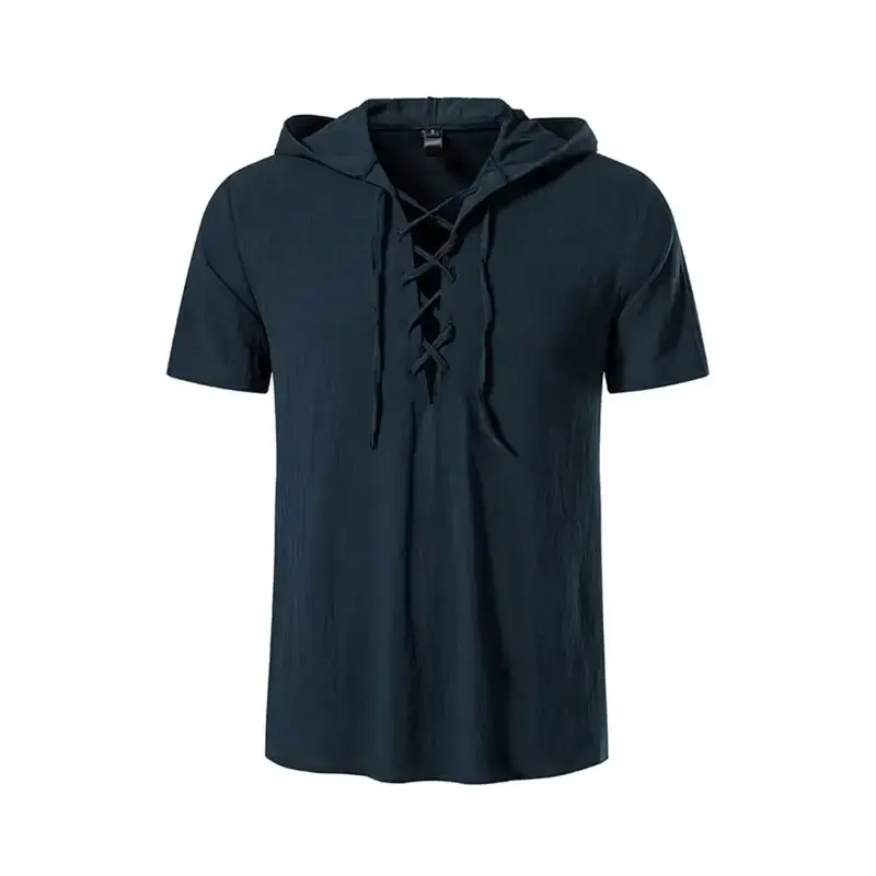 Men's spring/summer fashion solid color hooded short sleeve t-shirt Nexellus