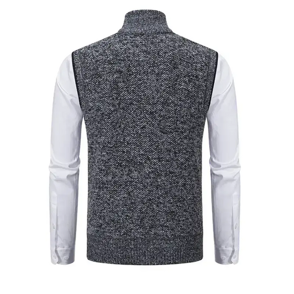 Men's stand collar sleeveless knitted casual thickened lining vest Nexellus