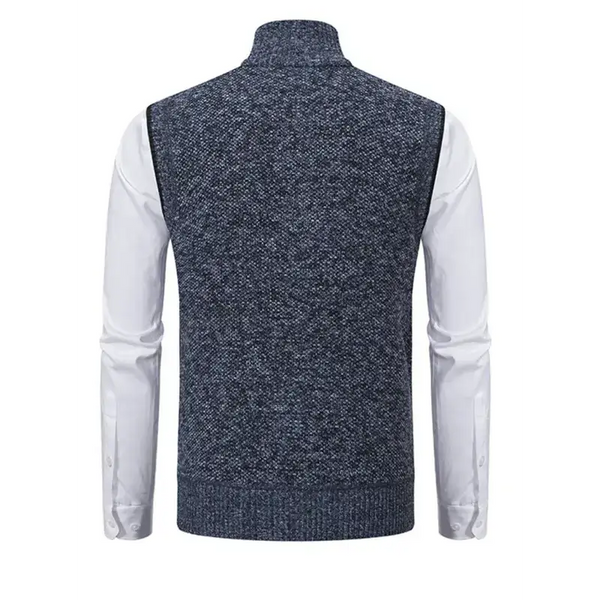 Men's stand collar sleeveless knitted casual thickened lining vest Nexellus