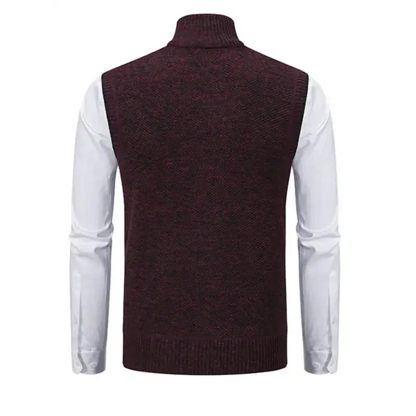 Men's stand collar sleeveless knitted casual thickened lining vest Nexellus