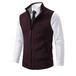 Men's stand collar sleeveless knitted casual thickened lining vest Nexellus