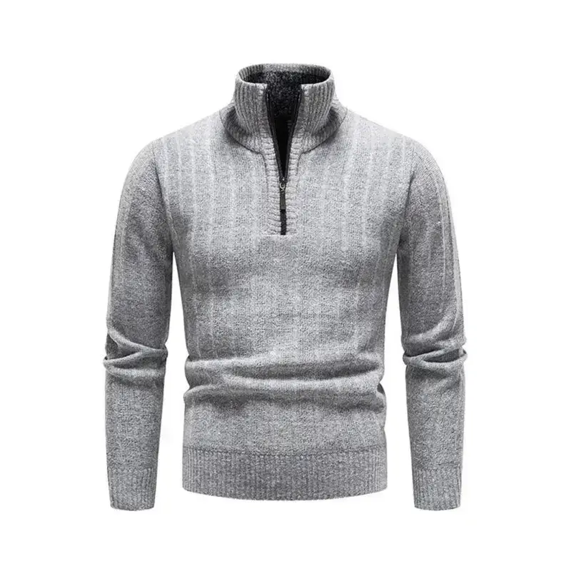 Men's stand collar zipper half cardigan sweater Nexellus