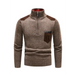 Men's stand-up collar thickened patchwork half-zip lapel sweater Nexellus