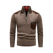 Men's stand-up collar thickened patchwork half-zip lapel sweater Nexellus