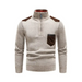 Men's stand-up collar thickened patchwork half-zip lapel sweater Nexellus