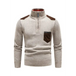 Men's stand-up collar thickened patchwork half-zip lapel sweater Nexellus