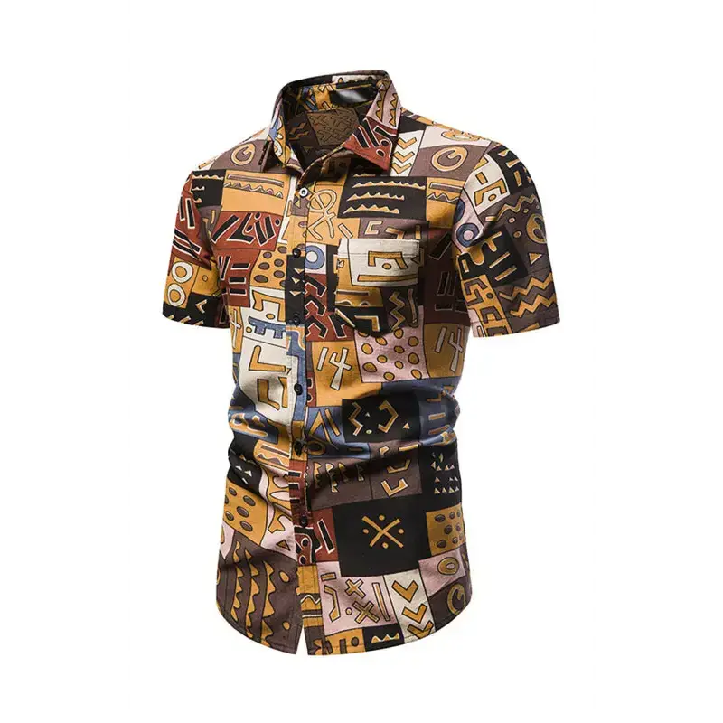 Men's summer fashion printed short sleeve shirts Nexellus