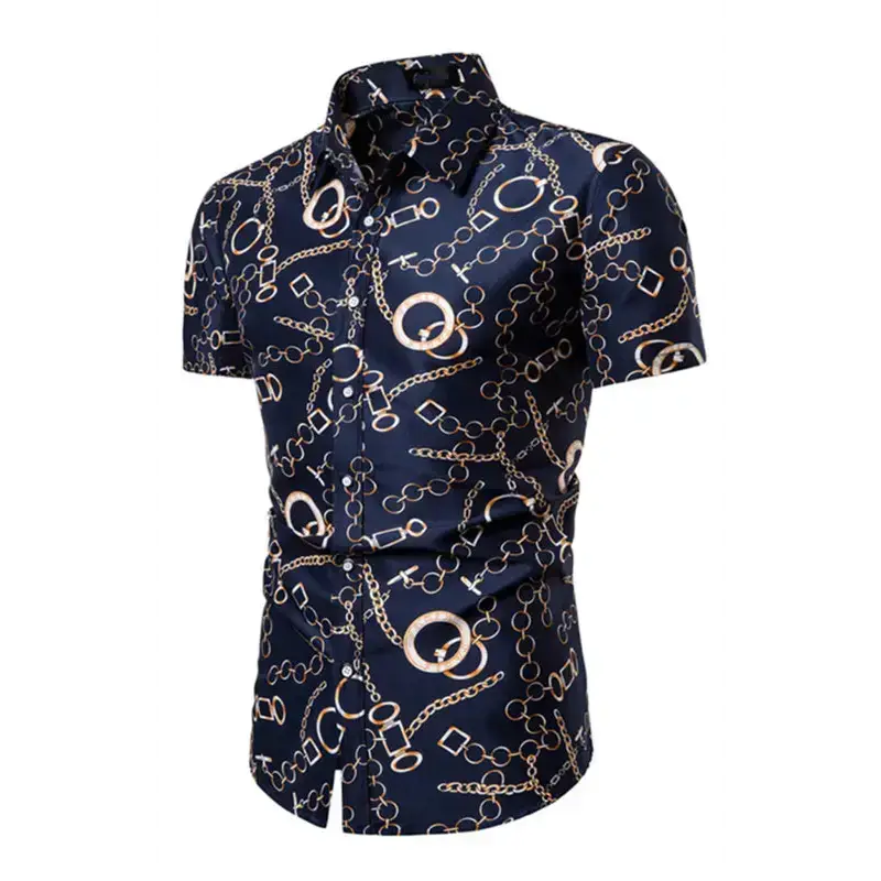 Men's summer fashion short sleeve printed shirt Nexellus