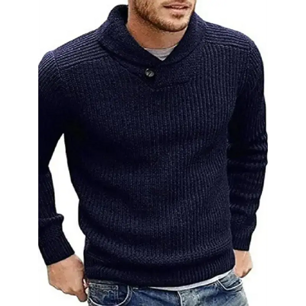 Men's sweater lapel button pullover sweater Nexellus