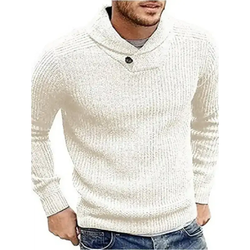 Men's sweater lapel button pullover sweater Nexellus