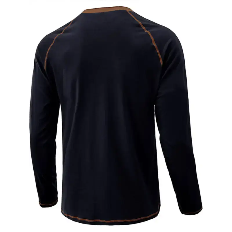 Men's thermal henley trim t shirt Nexellus