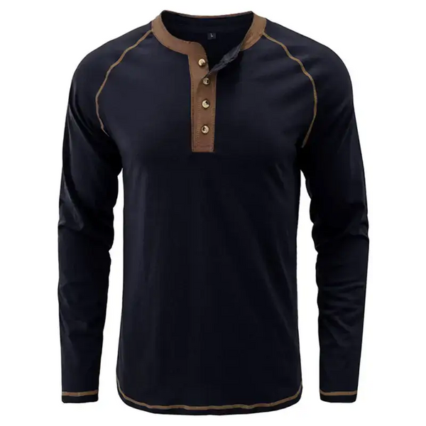 Men's thermal henley trim t shirt Nexellus