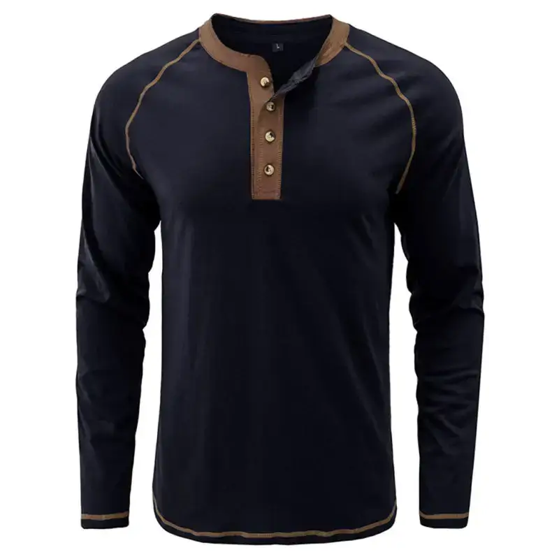 Men's thermal henley trim t shirt Nexellus