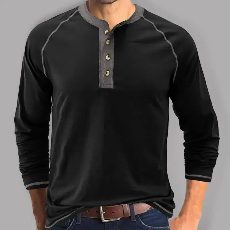 Men's thermal henley trim t shirt Nexellus