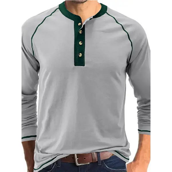 Men's thermal henley trim t shirt Nexellus