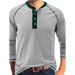 Men's thermal henley trim t shirt Nexellus