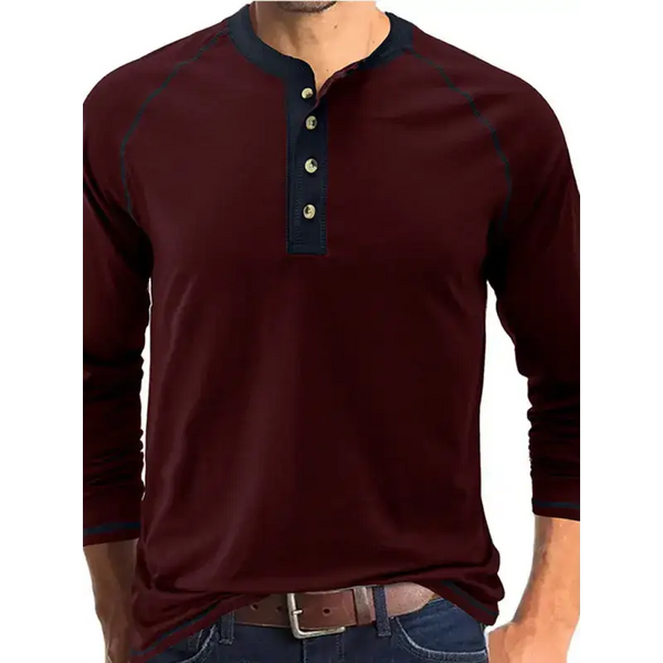 Men's thermal henley trim t shirt Nexellus