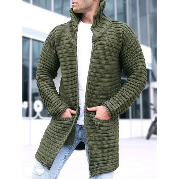 Men's turtleneck long sleeve knitted sweater cardigan Nexellus