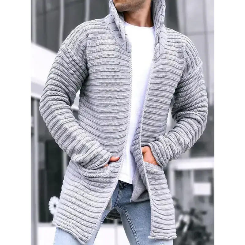 Men's turtleneck long sleeve knitted sweater cardigan Nexellus