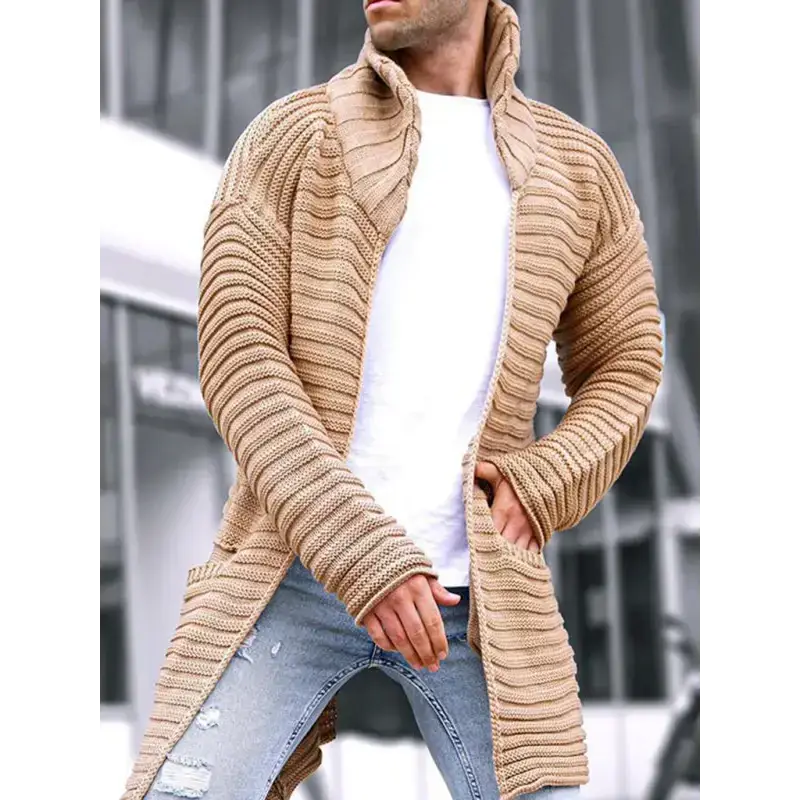 Men's turtleneck long sleeve knitted sweater cardigan Nexellus