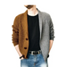 Men's two tone patchwork single breasted long sleeve sweater cardigan Nexellus