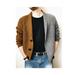 Men's two tone patchwork single breasted long sleeve sweater cardigan Nexellus