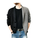 Men's two tone patchwork single breasted long sleeve sweater cardigan Nexellus