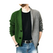 Men's two tone patchwork single breasted long sleeve sweater cardigan Nexellus