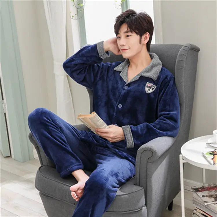 Men's warm casual plus size flannel homewear Nexellus