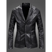 Men's warm casual slim leather leather blazer Nexellus