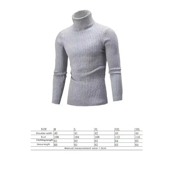 Men's warm turtleneck casual slim fit fall winter knitted pullover Nexellus