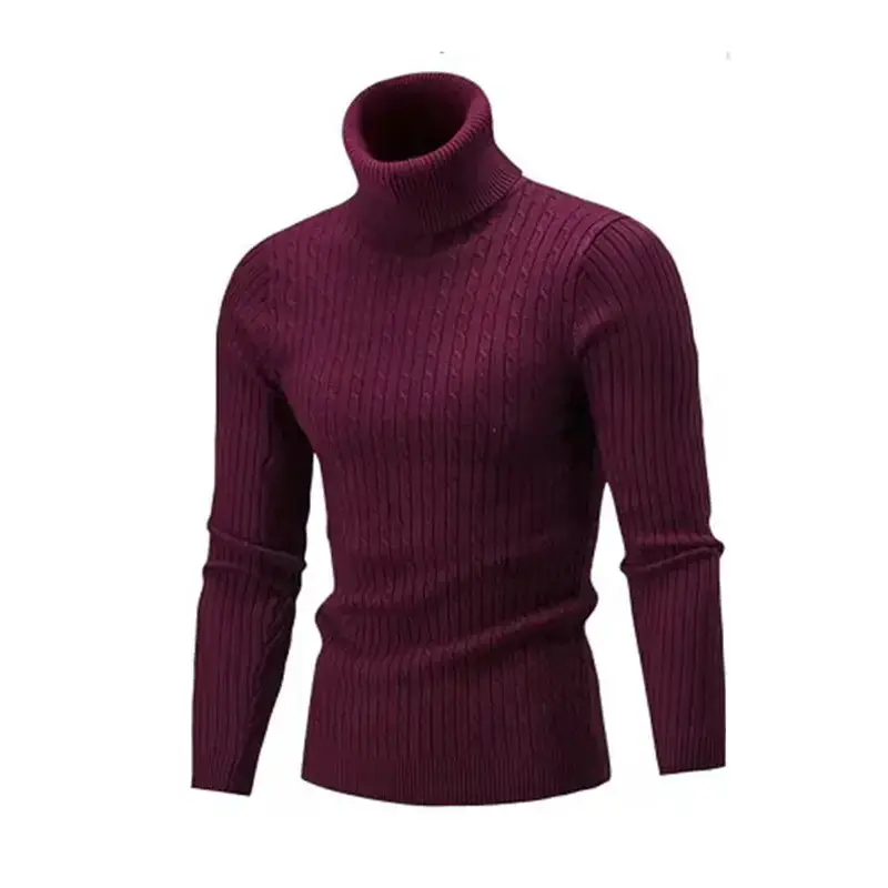 Men's warm turtleneck casual slim fit fall winter knitted pullover Nexellus