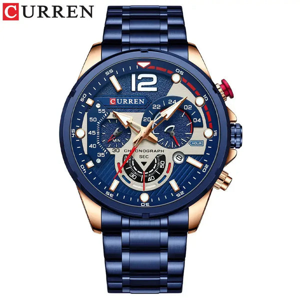 Men's watch calendar men's watch six-pin steel band watch quartz watch Nexellus