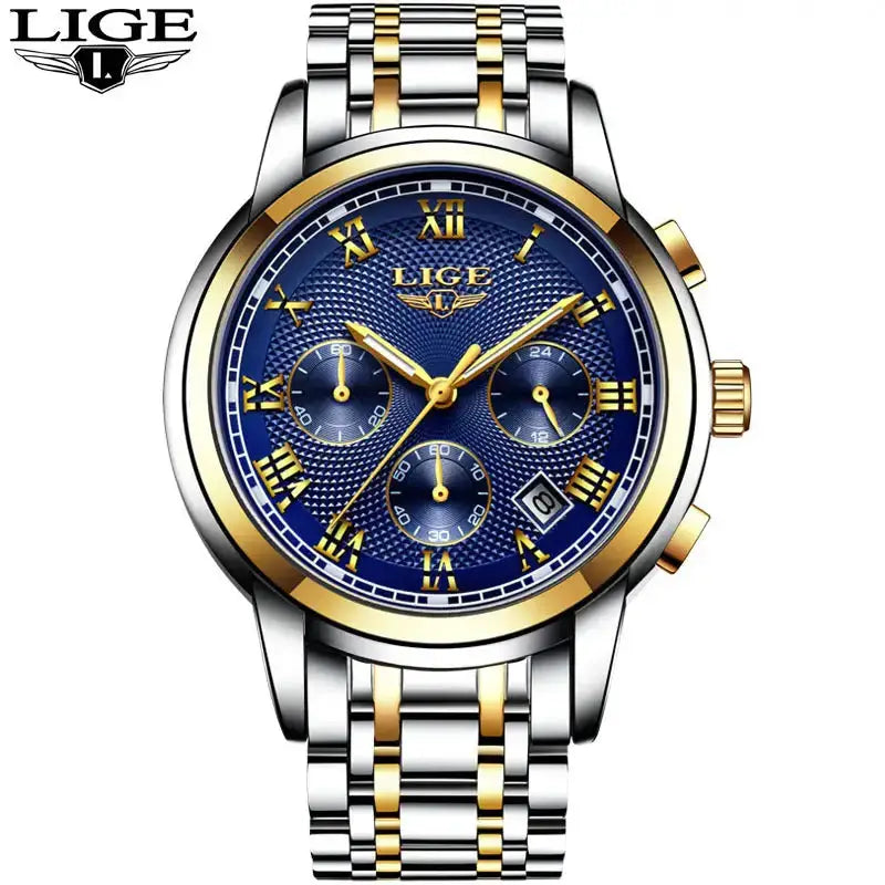 Men's watch lige brand sports business waterproof multi-function Nexellus