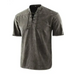 Men's woven retro lace up collar casual short sleeve shirt Nexellus