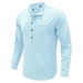 Men's woven solid color long-sleeved cotton and linen shirt Nexellus