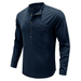 Men's woven solid color long-sleeved cotton and linen shirt Nexellus