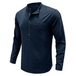 Men's woven solid color long-sleeved cotton and linen shirt Nexellus