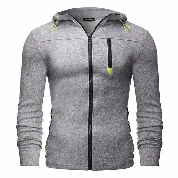 Men's Zipper Hoodies Bodybuilding Jogger Cotton Fleece Sweatshirts Nexellus