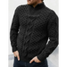 Men's zipper turtleneck long sleeve cable sweater Nexellus