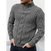 Men's zipper turtleneck long sleeve cable sweater Nexellus