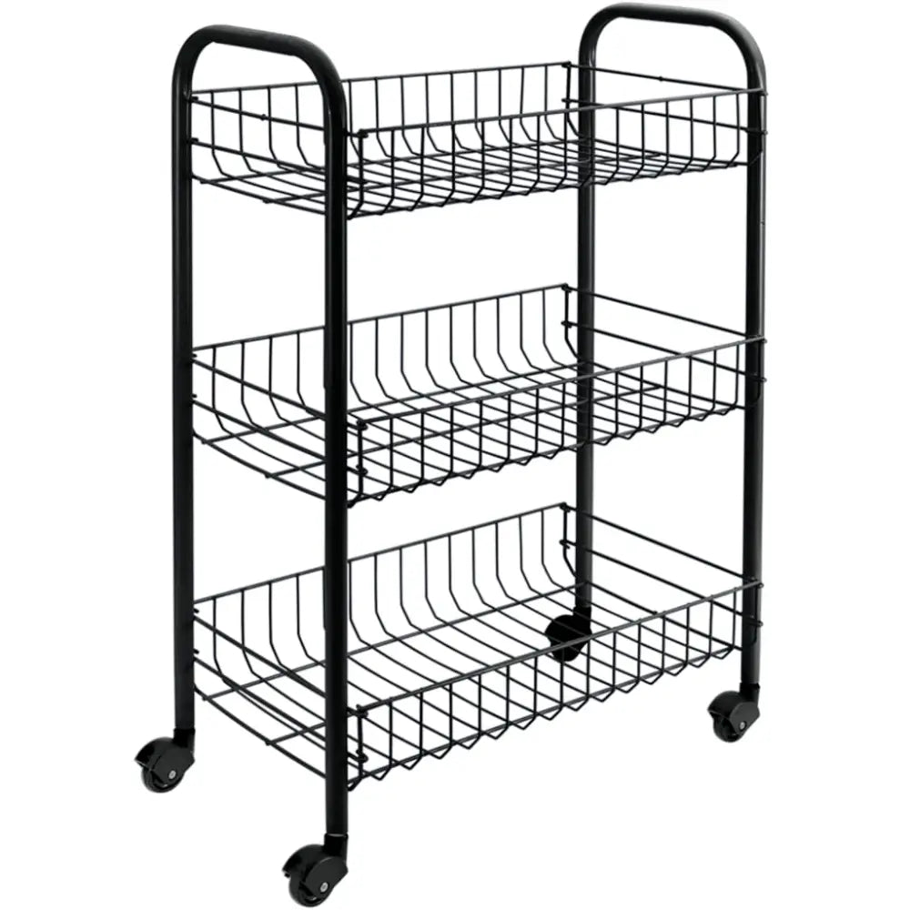 Metaltex kitchen trolley with 3 baskets siena black - Black