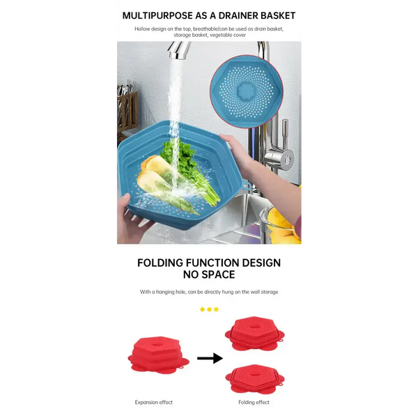 Microwave oven anti spluttering lid collapsible silicone microwave Nexellus