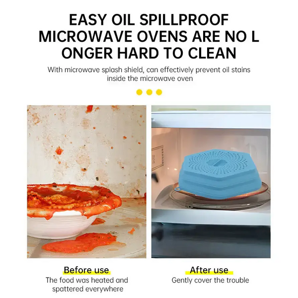 Microwave oven anti spluttering lid collapsible silicone microwave Nexellus