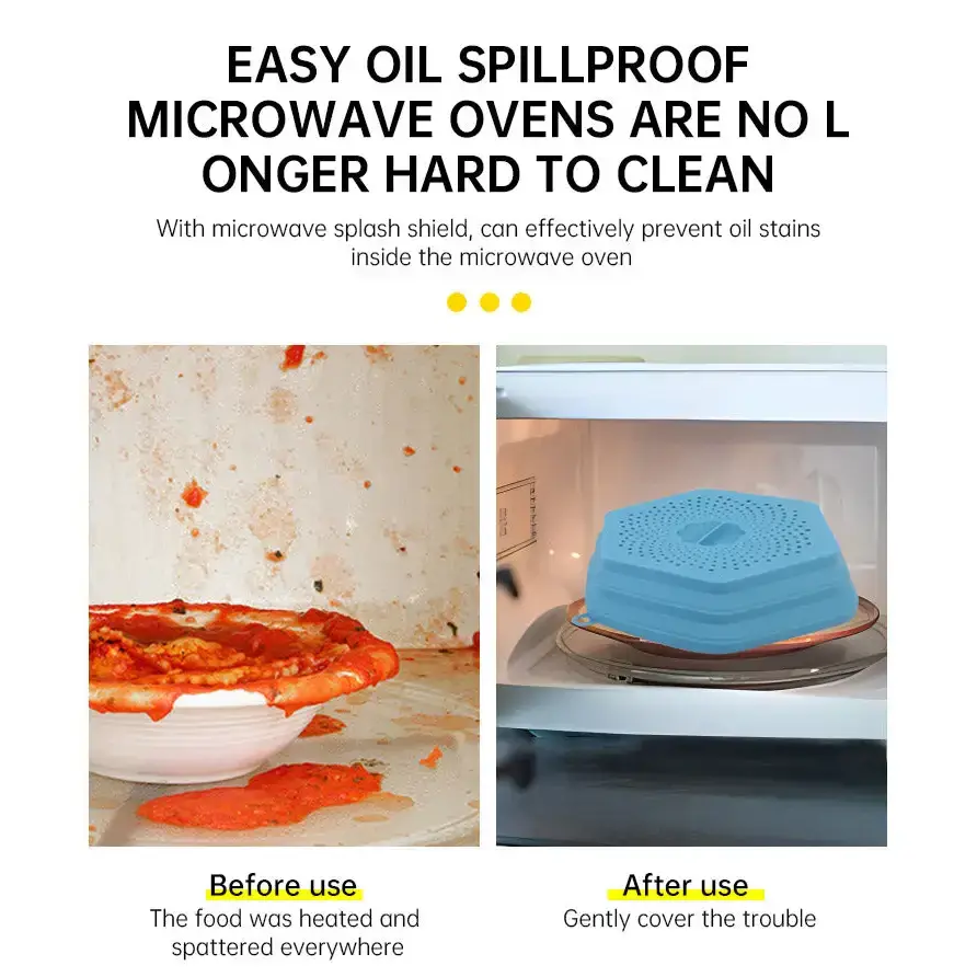 Microwave oven anti spluttering lid collapsible silicone microwave Nexellus