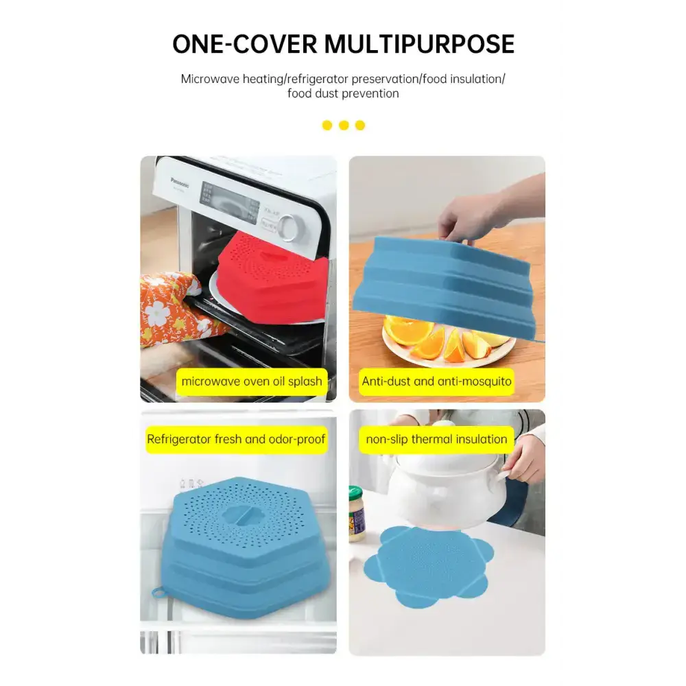 Microwave oven anti spluttering lid collapsible silicone microwave Nexellus