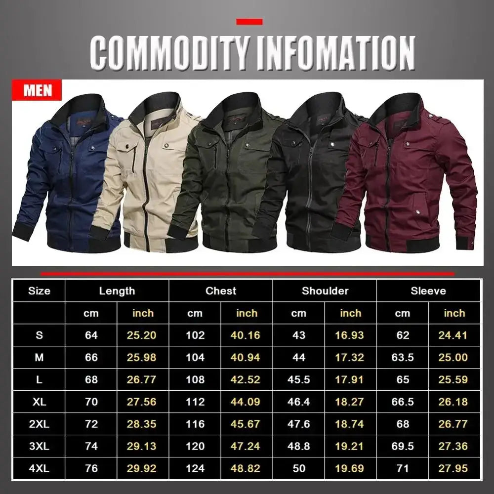 Military jacket men cotton windbreaker pilot coat Nexellus